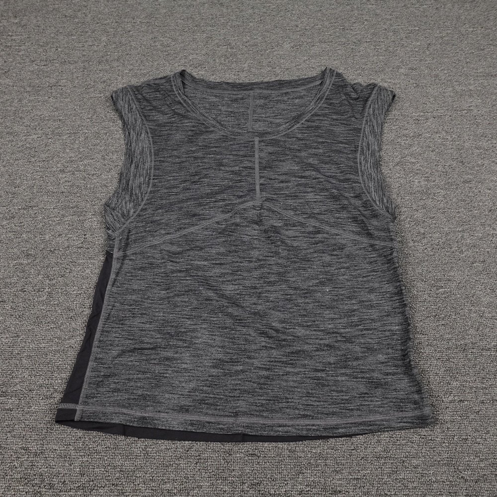 Lululemon Tank Top Womens Medium Gray Black Colorblock Athletic Workout Gym